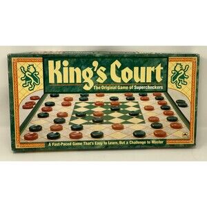 Vintage 1989 King's Court Supercheckers Board Game Golden/Western Complete!